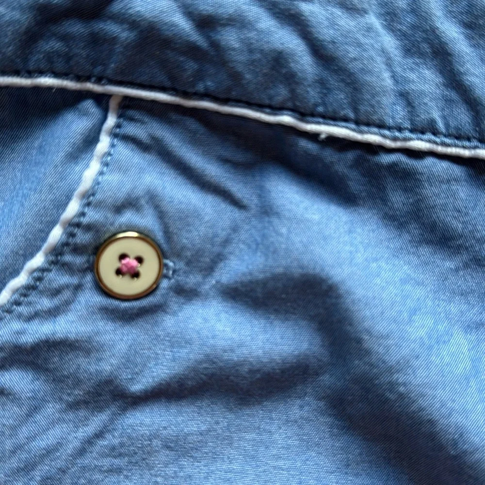 Size 8 Janie and Jack adjustable waist side zip pocketed shorts denim chambray